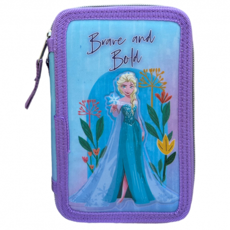 : Astuccio Scuola Multiscomparto 44 Pz. Frozen & Olaf Disney con 3 Zip - Portacolori Giotto 20x13x6 cm