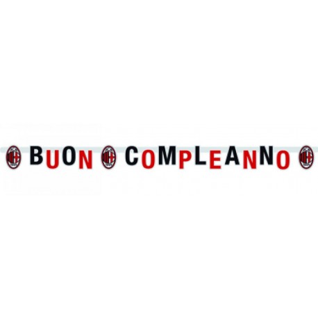 Festone Buon Compleanno Inter Nero Azzurro Ufficiale 2 mt