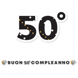 Festone Compleanno di Cartoncino 50 Anni Prestige XL - 600x25 cm