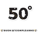 Festone Compleanno di Cartoncino 50 Anni Prestige XL - 600x25 cm