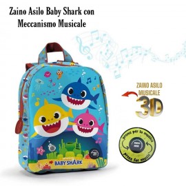 Zaino -Zainetto Baby Shark Musicale - Ideale per Scuola e Tempo Libero Bambini