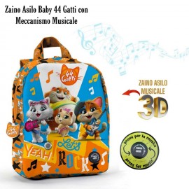 Zaino Musicale 44 Gatti Disney - Ideale per Scuola e Tempo Libero Bambini 31x25x10 cm