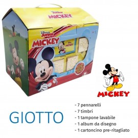 Set Cancelleria Casetta Topolino Disney con Pennarelli e Timbri Giotto per Bambini