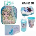 Set Scuola Asilo Frozen Disney 5 Pezzi: Zaino, Tovaglietta, Portamerenda, Bicchiere e Borraccia