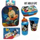 Set Scuola Asilo Topolino Disney 5 pz - Zaino, Tovaglietta, Porta Merenda, Bicchiere e Borraccia