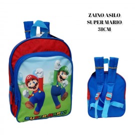 Zaino Asilo Super Mario Bros - Zainetto 31 cm con Tasca Frontale e Comparto Principale