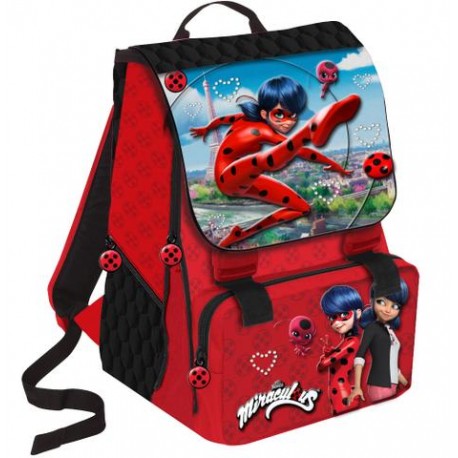 Zaino Scuola Estensibile Miraculous Ladybug Rosso - Perfetto per Elementari