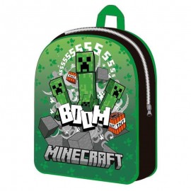 Zaino Scuola Asilo  Materna Minecraft Scuola  Zainetto Basic  Verde 30x26x10 cm