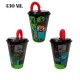 Bicchiere con Cannuccia Minecraft in Plastica - 430 ml