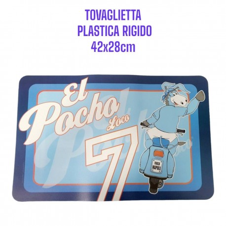 Tovaglietta Colazione-Pranzo all'Americana Forza Napoli in plastica morbida antiscivolo ripiegabile lavabile CM.29X45