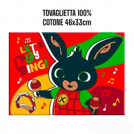 Tovaglietta Bing il Coniglietto - Misto Cotone Lavabile da Colazione e Pranzo 45x32 cm