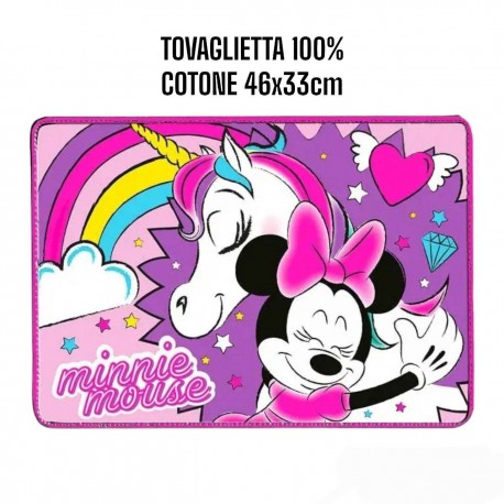 Tovaglietta Minnie Disney in Misto Cotone Lavabile - 45x32 cm Colazione Pranzo