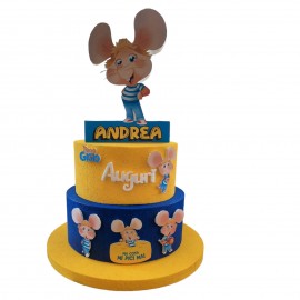 TORTA IN POLISTIROLO DECORATIVA PERSONALLIZZABILE  COMPLEANNO  NASCITA BATTESIMO BAMBINA MINNIE