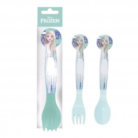 Posate Frozen Disney in Plastica BPA Free - Set 2 Pezzi Forchetta e Cucchiaio per Scuola e Tempo Libero