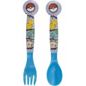 Posate Pokémon in Plastica BPA Free - Set Forchetta e Cucchiaio 2 Pz per Scuola e Tempo Libero