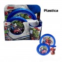 SET PAPPA AVENGERS SUPEREROE PIATTO PIANO PIATTO FONFO E BICCHIERE BAMBINO