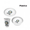 Set Pappa Plastica 3 Pezzi F.C. Inter - Prodotto Ufficiale con Piatto Fondo, Piatto Piano e Bicchiere