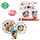 Set Pappa Per Microonde 3 Pezzi Mickey Topolino Piatto Fondo Piano Piano Bicchiere Disney Bambini