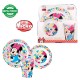 Set Pappa Per Microonde 3 Pezzi Minnie Piatto Fondo Piano Piano Bicchiere Disney Bambina