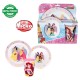 Set Pappa Per Microonde 3 Pezzi Principesse Piatto Fondo Piano Piano Bicchiere Disney Bambina