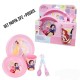 Set Pappa per Microonde Principesse Disney 5 Pezzi - Piatto Fondo, Piatto Piano, Bicchiere, Posate