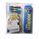 Kit Scuola Minions: Zaino Asilo, Borraccia, Tombolino Porta Colori e Set Cancelleria - Completo