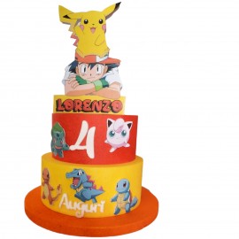 Torta Scenografica in Polistirolo Personalizzata Pichu - Pokemon Compleanno Bambini"