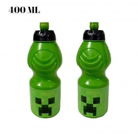 Borraccia Plastica Minecraft con Beccuccio Retrattile - 400 ml per Scuola e Sport