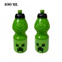 Borraccia Plastica Minecraft con Beccuccio Retrattile - 400 ml per Scuola e Sport