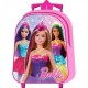 Zaino Asilo Trolley Barbie Principessa- Borsa Scuola con Manico Allungabile per Bambina