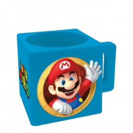 Tazza Quadrata Super Mario Bros in Plastica PP 290 ml - Resistente e Adatta per Microonde