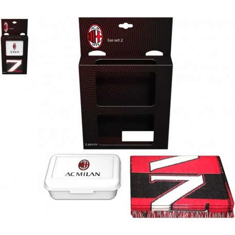 Set Regalo Milan Porta Merenda con Sciarpa RossoNero - Prodotto Ufficiale