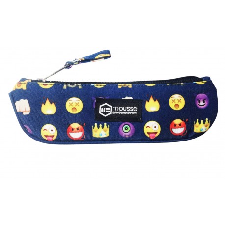 Astuccio Portapenne a Bustina Piatto Emoticon - 22x6 cm - Perfetto per Scuola e Ufficio