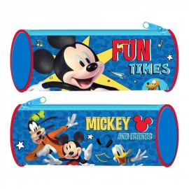 Astuccio Scuola Mickey Mouse Disney Tombolino - Portacolori Cilindrico Premium per Bambini, 22x8x8 cm