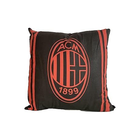 Cuscino Arredo AC Milan 40x40 cm - Rosso e Nero con Logo 1899 - Prodotto Ufficiale