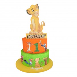 Torta Scenografica in Polistirolo Il Re Leone Simba Personalizzata con Nome e Numero- Decorazioni per Compleanni e Feste