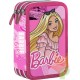 Astuccio Scuola di Barbie con 3 Zip - Completo di Pennarelli Giotto, Penna e Pastelli - 44 Pezzi