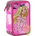 Astuccio Scuola di Barbie con 3 Zip - Completo di Pennarelli Giotto, Penna e Pastelli - 44 Pezzi