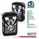 Astuccio 3 Zip Scuola Multiscomparto Bianconero per Grandi Tifosi - Completo di Portacolori Giotto