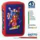 Astuccio Scuola 3 Piani Avengers Marvel: Capitan America, Iron Man e Thor - 43 Pezzi