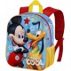 Zaino Scuola Asilo Materna Mickey & Pluto con Rilievo 3D - Scomparto Principale con Cerniera e Tasca Laterale in Rete