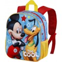 Zaino Scuola Asilo Materna Mickey & Pluto con Rilievo 3D - Scomparto Principale con Cerniera e Tasca Laterale in Rete