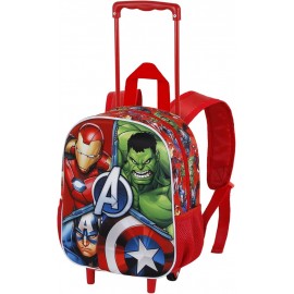 Zaino Trolley Avengers 3D per Bambini - Hulk, Capitan America, Iron Man | Marvel con Ruote e Manico