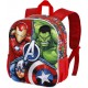 Zaino Scuola Asilo Avengers: Hulk, Capitan America e Iron Man - Rilievo 3D, Scomparto con Cerniera e Tasche Laterali