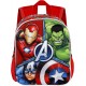 Zaino Scuola Asilo Avengers: Hulk, Capitan America e Iron Man - Rilievo 3D, Scomparto con Cerniera e Tasche Laterali