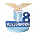 Sagoma Polistirolo con Nome e Numero SS Lazio Calcio Bianco Celeste - Centro Tavola per Feste e Compleanni