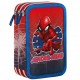 Astuccio Scuola 3D Spiderman Marvel Multiscomparto con 3 Zip, Colori e Pennarelli Giotto