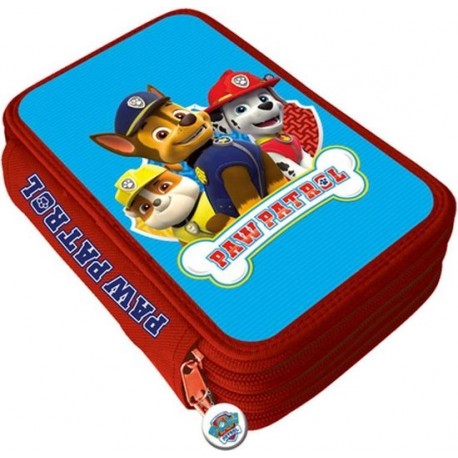 Astuccio Scuola 3 Zip Paw Patrol Disney - Multiscomparto con Matite e Pennarelli Disney