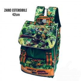 Zaino Scuola Estensibile Tartarughe Ninja 3D Marvel - Perfetto per Bambini delle Elementari, 40x29x27 cm