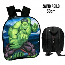Zainetto Scuola Asilo Materna Hulk Marvel - 30x26x10cm con Spallacci Imbottiti e Chiusura Zip